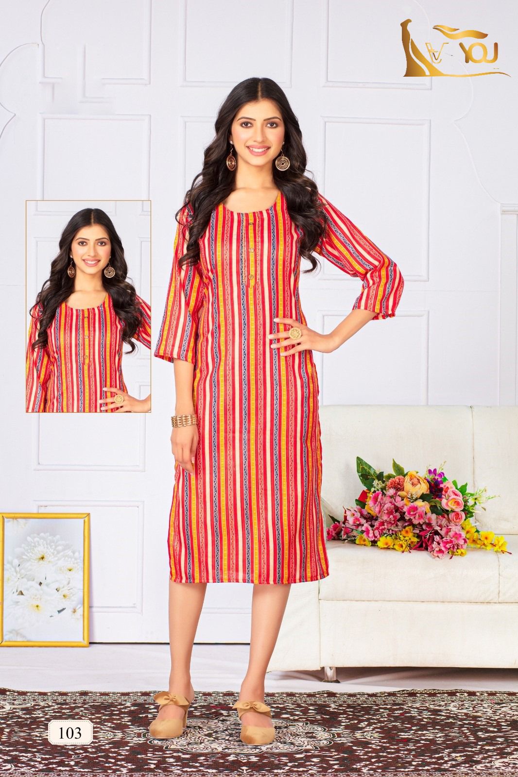 Hetvi By V4you Size Set Printed Kurtis Catalog
